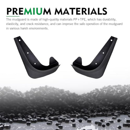 2 PCS Car Mud Flaps, Precise Fitment Splash-Protection Tire Rear Mudguard, All-Weather Waterproof Protection Fender Flap, Universal Tire Modification Part for Most Cars SUVs Trucks (Black)