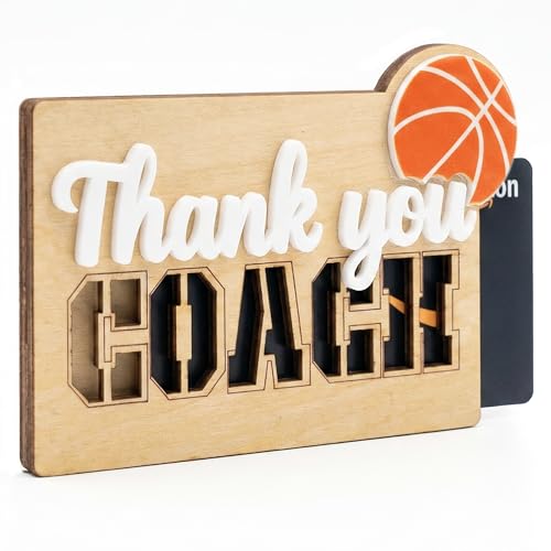 Thanks Basketball Coach Card Holder Great for Basketball Holders Featuring - color: Brown Basketball