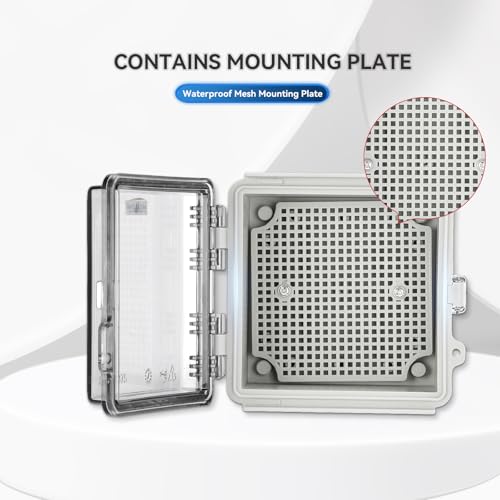 Mollom Transparent Cover Outdoor Junction Box (5.3x5.3x3In) - size: 5.3x5.3x3"