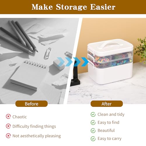 Large 3-Tier Art Supply Storage Organizer with Removable Trays - color: Large-3 Layer