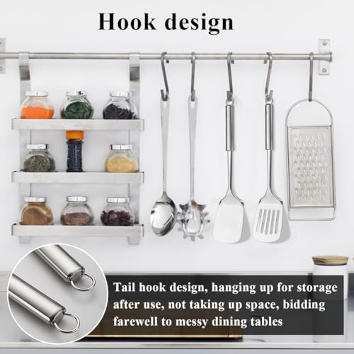Stainless Steel Spatulas Set, ReaNea Silver Slotted Turner, Solid Turner, Heavy Duty Sturdy Kitchen Spatula High Heat Resistant, Ideal Cookware for Fish,Eggs,Pancakes, Dishwasher Safe, Easy to Clean