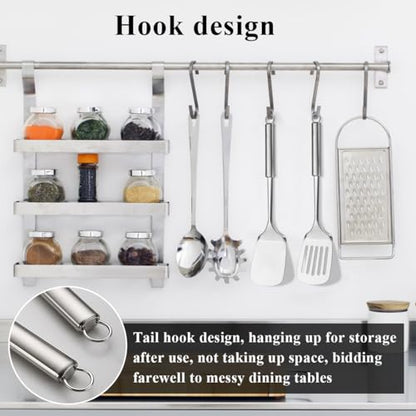 Stainless Steel Spatulas Set, ReaNea Silver Slotted Turner, Solid Turner, Heavy Duty Sturdy Kitchen Spatula High Heat Resistant, Ideal Cookware for Fish,Eggs,Pancakes, Dishwasher Safe, Easy to Clean