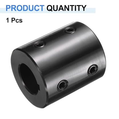 uxcell Shaft Coupling, 7/8" Bore 1-3/4" OD 2" Length Black Oxide Plated ASTM1045 Steel Rigid Coupling for 3D Printers Motor Wheel(4 Set Screws) - size: 7/8" Bore 1-3/4" OD 2" Length
