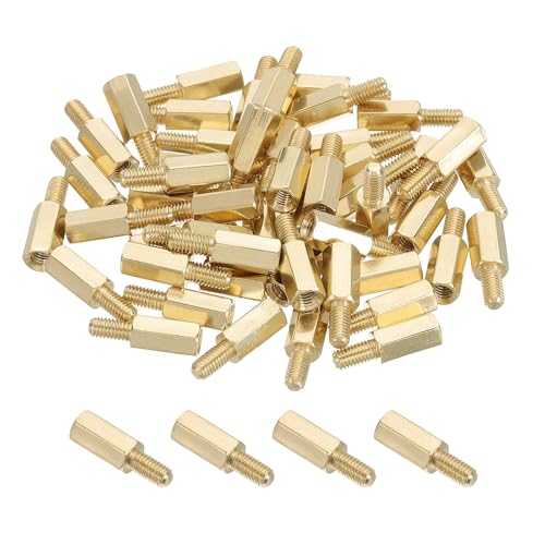 PATIKIL 50 Pcs Male to Female Thread Spacer Screws M3 x 9mm + 6mm Brass Hex Standoff PCB Motherboard Spacer Screw Nut for Drone Quadcopter Computer Electronic Projects Circuit Board - size: M3 x 9mm + 6mm