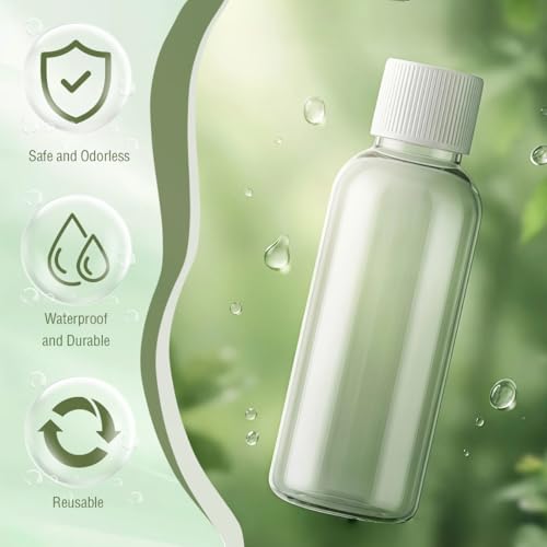12pcs 30ml 1oz Empty Refillable Clear Plastic Bottles with Screw Caps Travel Cosmetic Container for Lotion Toner Makeup Water