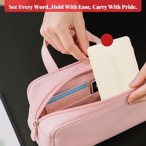 2 PCS 3X Leather Credit Card Magnifying Glass Fresnel Lens Large Area Wallet Page Pocket Magnifier Card Fire Starter, for Reading Small Prints, Sheets, Books, Low Vision Aids & Solar Projects - color: White