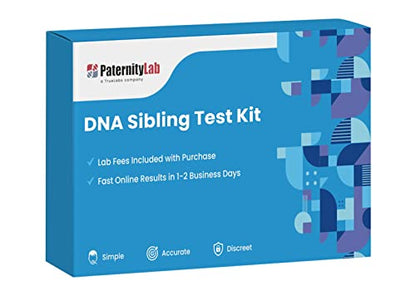 PaternityLab DNA Sibling Test - Lab Fees & Shipping Included - Results in 1-2 Days - At-Home Collection Kit for Full & Half Siblings