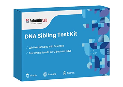 PaternityLab DNA Sibling Test - Lab Fees & Shipping Included - Results in 1-2 Days - At-Home Collection Kit for Full & Half Siblings