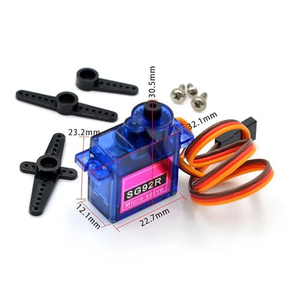 SG92R 9g Micro Servo Motor 270 Degree Controllable Angle for RC Remote Control Aircraft Model Need Pulse Width 500-2500（Pack of 5PCS） - style: 270 degree