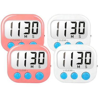 Digital Timer for Kids Classroom Timers for Teachers 4 Pack Pink White - color: Pink White