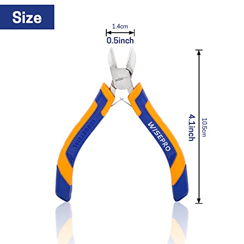 Mini Diagonal Pliers, 4.5 Inch Micro Wire Flush Cutters, Precision Side Cutting pliers with spring shrapnel loaded - style: 4.5 Inch Diagonal Pliers