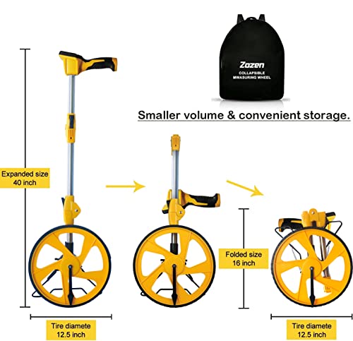 Zozen Measuring Wheel Digital Display, Imperial & Metric, High Precision - color: Yellow