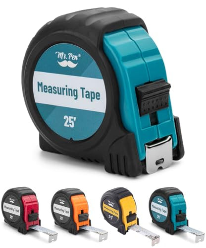 Mr. Pen- Retractable Tape Measure 25 ft, Teal & Black, Easy Read - color: Teal/Black, size: 1 pcs