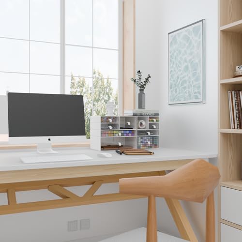 White & Clear 10-Drawer Stackable Desk Organizer Storage Set - size: 10 drawer white & clear