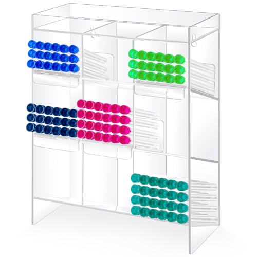 Colingmill Clear Acrylic Tube Rack with 9 Compartment and 4 Pull Out Trays Large Tube Holder Wall-Mounted and Countertop Lab Organizer Stand for Storage (16 x 12 x 5.5 Inches) - color: Single-sided, size: 16 x 12 x 5.5 Inches