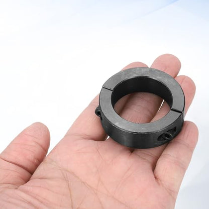 uxcell 4pcs Double Split Shaft Collars 35mm Bore, Two-Piece Clamping Collar 50mm OD 15mm Thickness Carbon Steel Lock Collar Clamp with Set Screws (Black Oxide) - size: 35mm x 50mm x 15mm