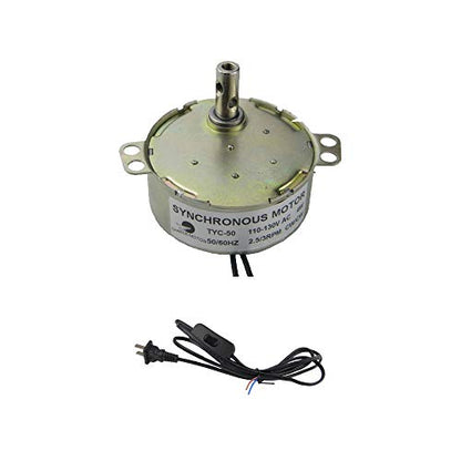 CHANCS Synchronous Turntable Motor Electric Motor2.5/3RPM/MIN 50/60Hz 4W CCW/CW AC100~127V Synchron Motor for Cup Turner,Cuptisserie Rotator - size: 1PC, style: Motor + Wire