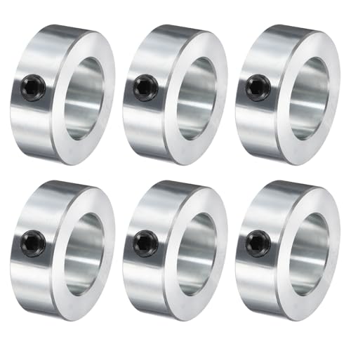 uxcell 6pcs Set Screw Collars 1-3/16" Bore, Zinc Plated Carbon Steel Shaft Collars, 2" OD, 11/16" Width Lock Axle Collar Clamp (Hollow Style, Lightweight) - size: 1-3/16" Borex2" ODx11/16" Width