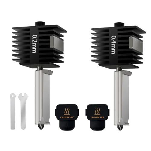 2 PCS 0.2/0.4MM A1 Mini/A1/A2L Hotend Kits Removable Hardened Steel Nozzle - size: 2PK (0.2/0.4)