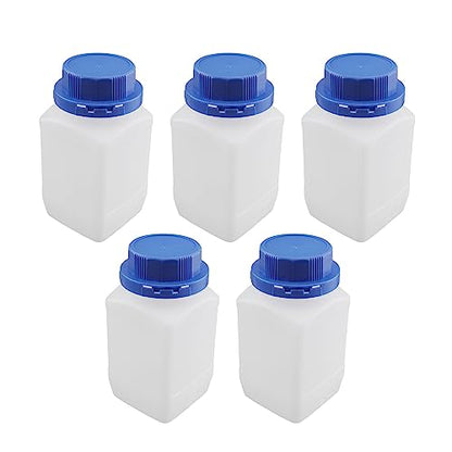 Othmro 5pcs 500ml/16.9oz Plastic Lab Chemical Reagent Bottles,5pcs 50mmx145mm(IDxH) Square Wide Mouth Liquid/Solid Sample Storage Container Sealing Bottles Blue with Anti-theft Cap - color: Translucent, Blue