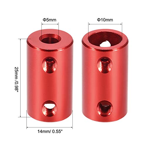 uxcell 5mm to 10mm Bore Rigid Coupling Set Screw, Dark Red - size: 5mm to 10mm