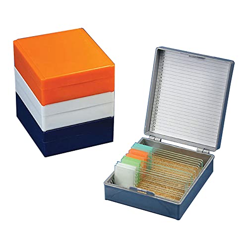 Globe Scientific 513075G ABS Plastic Slide Storage Box for 25 Slides, Cork Lined, Dark Gray