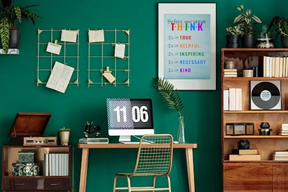 12x18 Homeroom Educational Poster, Inspirational & Motivational, Stylish Classroom Wall Decor, Heavy Duty Class Rules - color: Think B4 U Speak