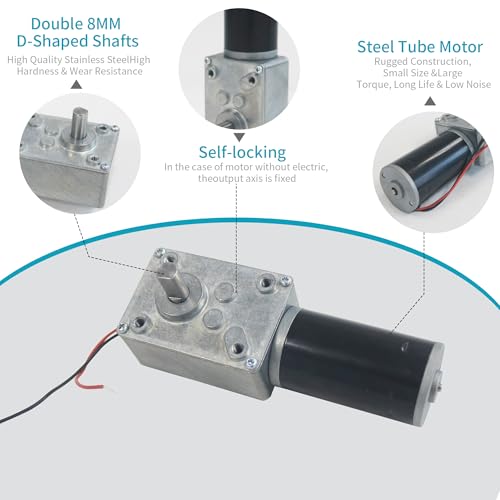 DC 24V Gear Motor 5RPM 30Kg.cm 8mm Single Shaft Self-Locking High Torque Speed Reduction Motor, Reversible Mini Turbine Geared Motor JSX634-31ZY - size: 24v 5rpm