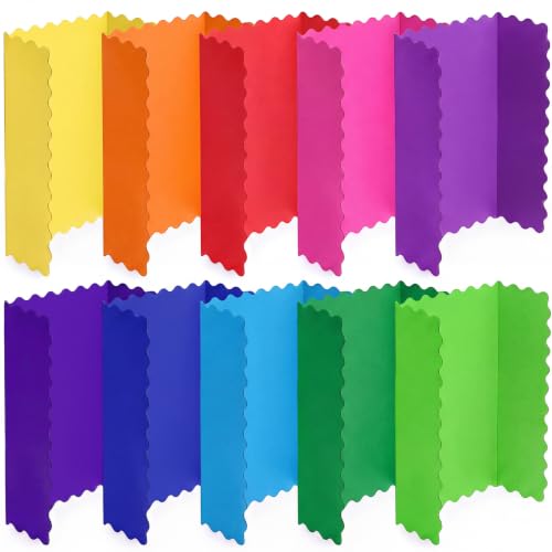 Mooliwe 26" X 17" 10 Pack Scalloped Trifold Poster Board,Neon Colors - color: Neon Colors, size: 26" X 17"
