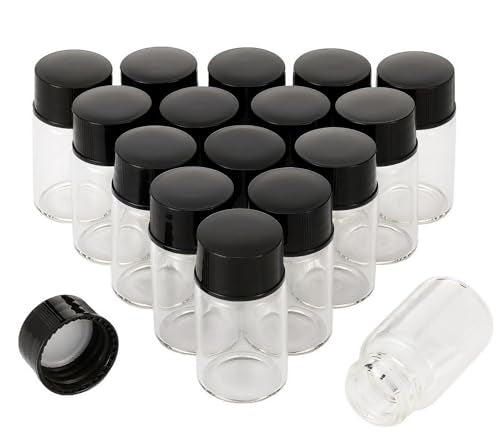 Kesell 7ml Glass Sample Vials with Screw Cap, 16-Pack - size: 7 ml-16pcs