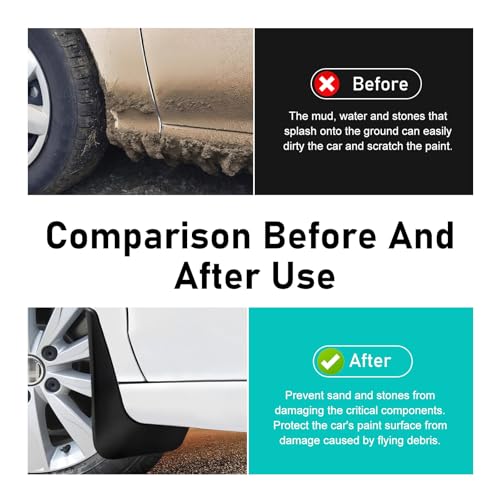 2 PCS Car Mud Flaps, Splash-Proof Mud Splash Guards Tire Protector, Front and Rear Mudguard Replacement, Universal for Most SUVs (Black# M) - color: Black #M