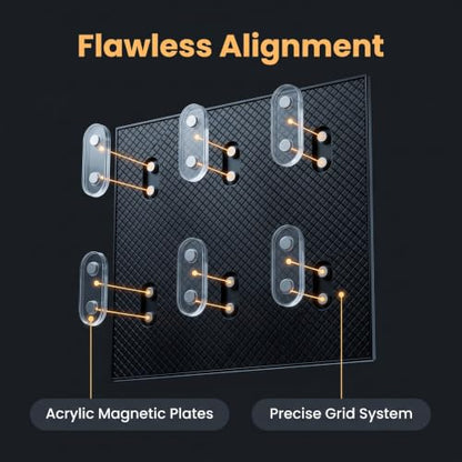 Modular Card Holder Display with Magnetic Mounts, Wall or Tabletop - size: The 4-Panel Wall Kit