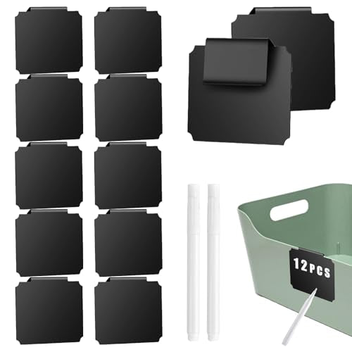 14 Plastic Basket Labels Clip On Set - Removable Bin Labels Clip On