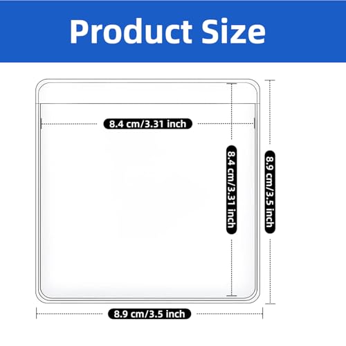60 Pack Label Pockets, Clear Self-Adhesive Plastic Index Card Holders with Top Open,Square Label Sleeves for Organizing Storage Bins (60, 3.5 x 3.5 inches) - size: 3.5 x 3.5 inches