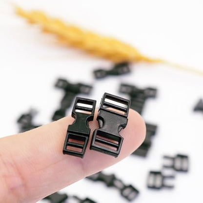 50PCS Mini Plastic Contoured Side Release Buckles for DIY Handmade Tiny Clothes Sewing Mini project production - size: Internal width 6mm