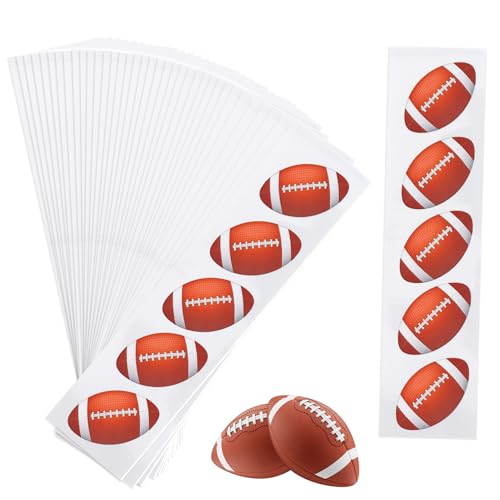 Football Party Decorations 180 PCS Mini Vinyl Football Stickers for Wall Door Water Bottle Decor Rugby Sport Theme Party Favors Supplies Self Adhesive Ball Labels Decals Reward Pride DIY Crafts - color: 180 Football Stickers