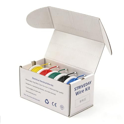 24 AWG Tinned Copper Electric Wire kit 24 Gauge Hook Up Wire 300V Cables Electronic Stranded PVC Cable Industries Electrics DIY box1 - color: Box-1, size: 24AWG