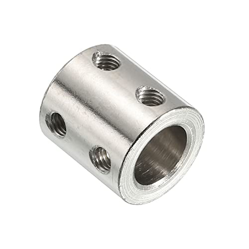 PATIKIL Shaft Coupler Connector L22 x D20 8mm to 12mm Bore Rigid Coupling Stainless Steel Shaft Joint w Screw,Wrench for 3D Printers Silver 2Pack - size: 8mm to 12mm