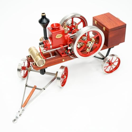 Retrol Engine HM-01 Engine Model Kit, Hit and Miss Engine Kit with High-Low Speed Gear Lever/Flatbed Transport Cart/Accessory Triad/CDI Igniter/Spark Plug, Ornament Gift -KIT - style: KIT Version