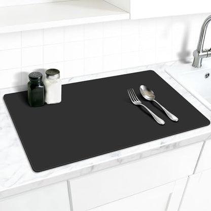 AECHY Silicone Mat for Kitchen Counter, 27.5" x 16.5" x 0.08", Black - color: Black, size: 27.5" x 16.5"