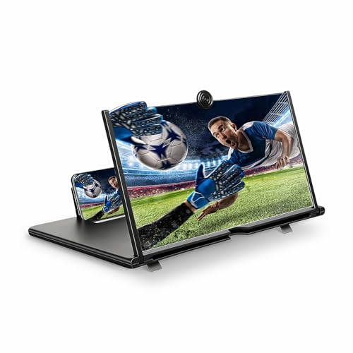 for 18" Mobile Phone Screen Magnifier 3D HD Projector Screen for Movies, Videos, Foldable Stand with Screen Amplifier, Supports All Smartphones,18 inches - size: 18 Inch