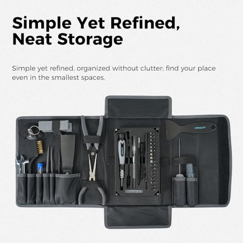Creality 74 Pcs 3D Printer Tools Kit with Storage Bag, 3D Printer Accessories Tool Wrap Kit, Assembly/Removal/Finishing/Deburring/Filament Cutting/Nozzle Cleaning Tool for All FDM Printers - style: Tool Wrap Kit