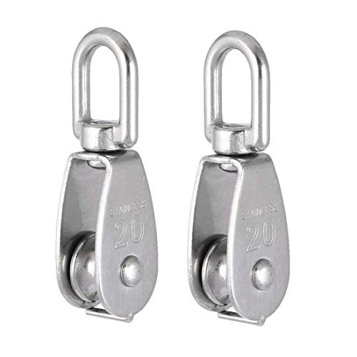 10 Pcs M20 Single Pulley, Stainless Steel Wire Rope Crane Pulley Block - size: 10*M20 Single