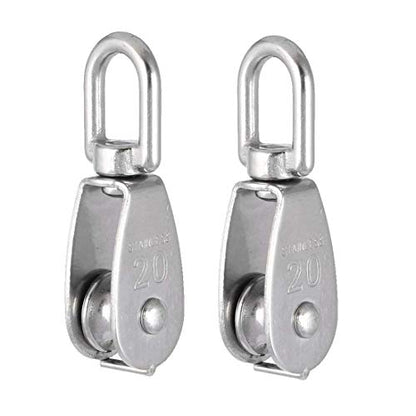 10 Pcs M20 Single Pulley, Stainless Steel Wire Rope Crane Pulley Block - size: 10*M20 Single