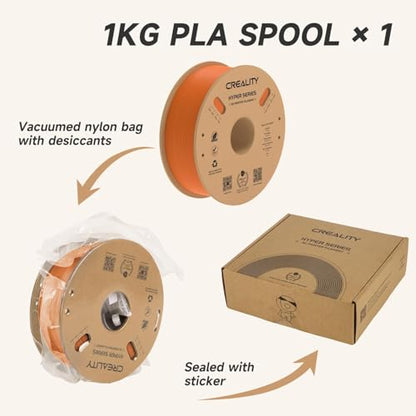 Official CREALITY Hyper PLA Filament 1.75mm, High Speed PLA 30-600mm/s Rapid 3D Printer Filament, Dimensional Accuracy +/-0.02mm, Stronger Toughness, Fit Most FDM 3D Printers，1KG(2.2lbs) Spool Orange - color: Orange