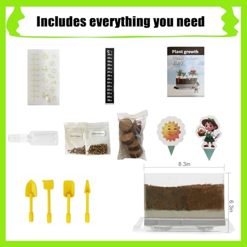 WKLOUYHE Root Viewer Kit for Kids – STEM Science Toy & Craft Growing Kits for Ages 6 7 8 9 10 Birthday Easter Gifts for Boys & Girls,Kids Gardening Set, DIY Toy
