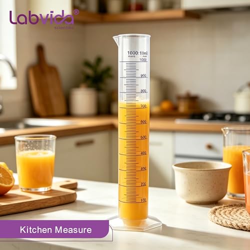 2pcs Plastic Autoclavable Graduated Cylinders, 500ml 1000ml, LVF004 - color: cylinder set