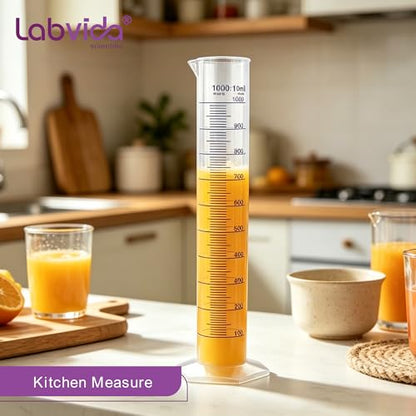 2pcs Plastic Autoclavable Graduated Cylinders, 500ml 1000ml, LVF004 - color: cylinder set