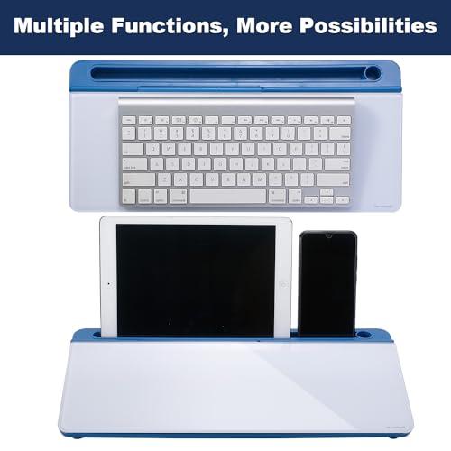 TSJ OFFICE Desktop Whiteboard Dry-Erase-Board - Computer Keyboard Stand White Board Surface Pad with Drawer, Desk Organizers with Accessories for Office, Home, School Supplies - Blue - color: Blue