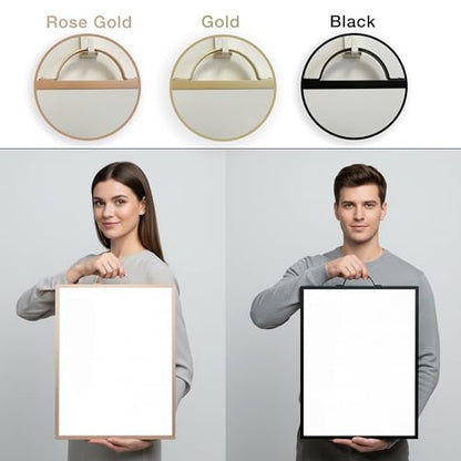 Magnetic Dry Erase Board 12x16 with Handle, Double Sided Portable Rose Gold Whiteboard for Home, Office, School & Kitchen, Includes Weekly & Monthly Magnetic Planner Sheets - style: Rose Gold Handle + Planner